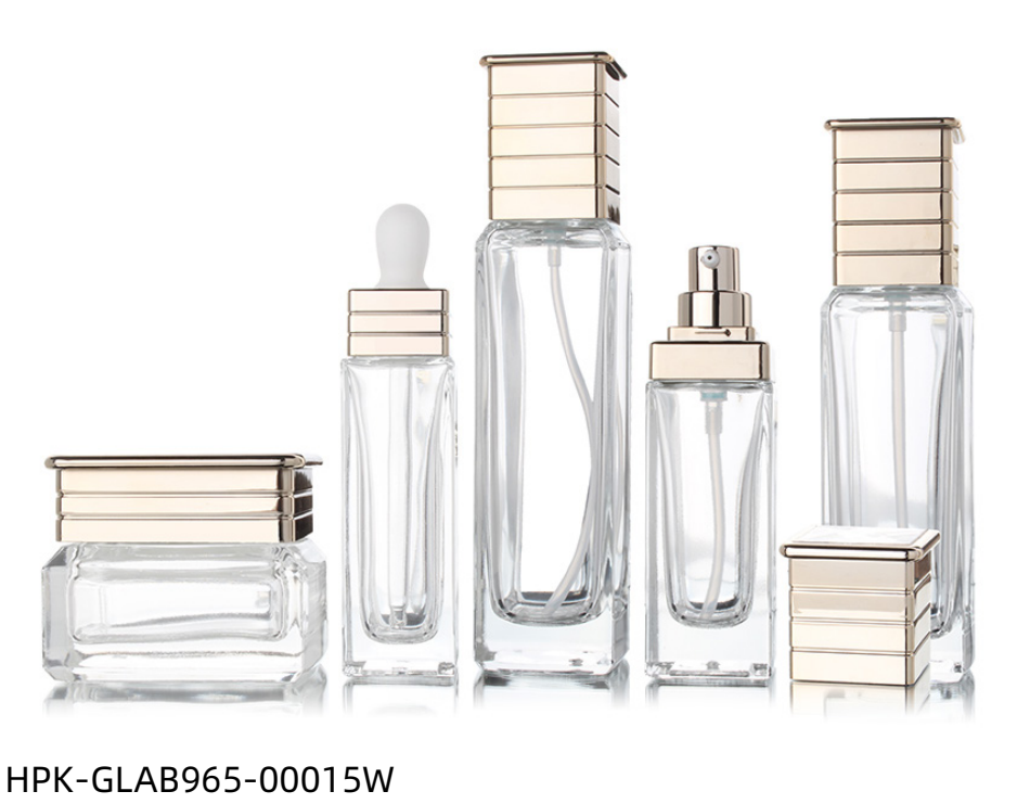 Square Thick Base Glass Lotion Bottle & Cream Jar & Spray Bottle